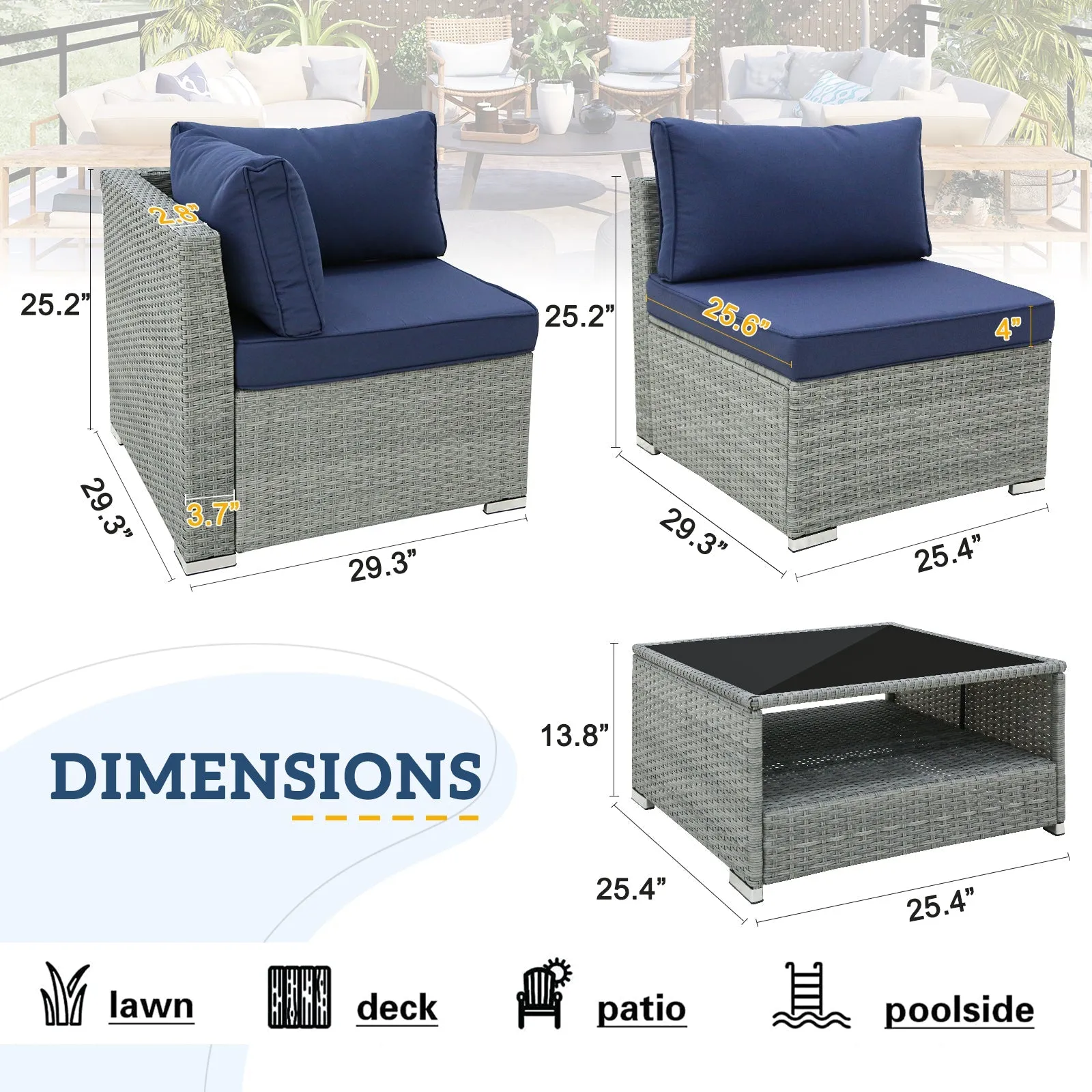 12 Piece Outdoor Wicker Patio Furniture Set with 2 Coffee Tables for 10 People
