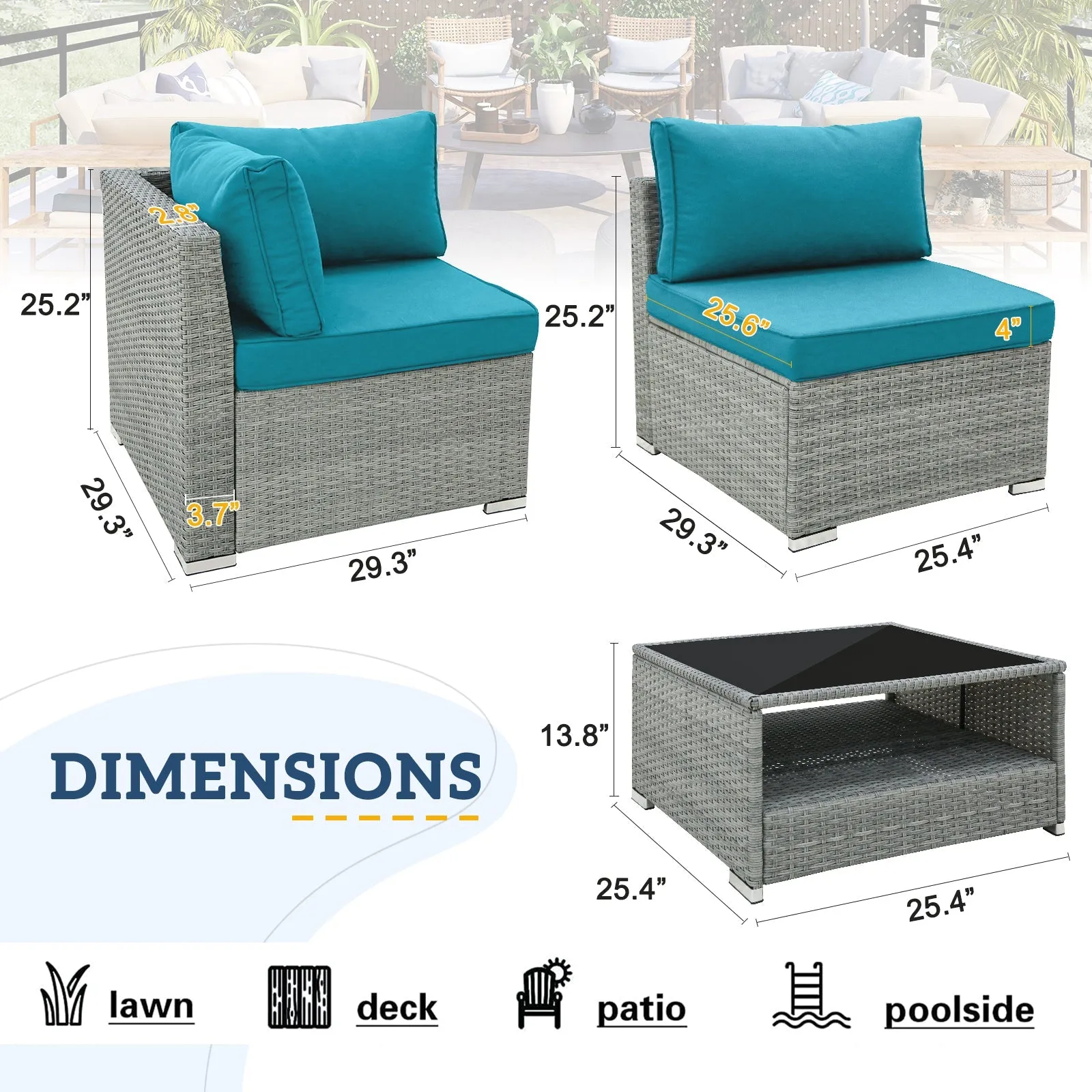 12 Piece Outdoor Wicker Patio Furniture Set with 2 Coffee Tables for 10 People