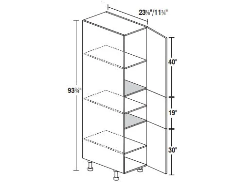 12" Deep x 94" High Pantry Cabinet