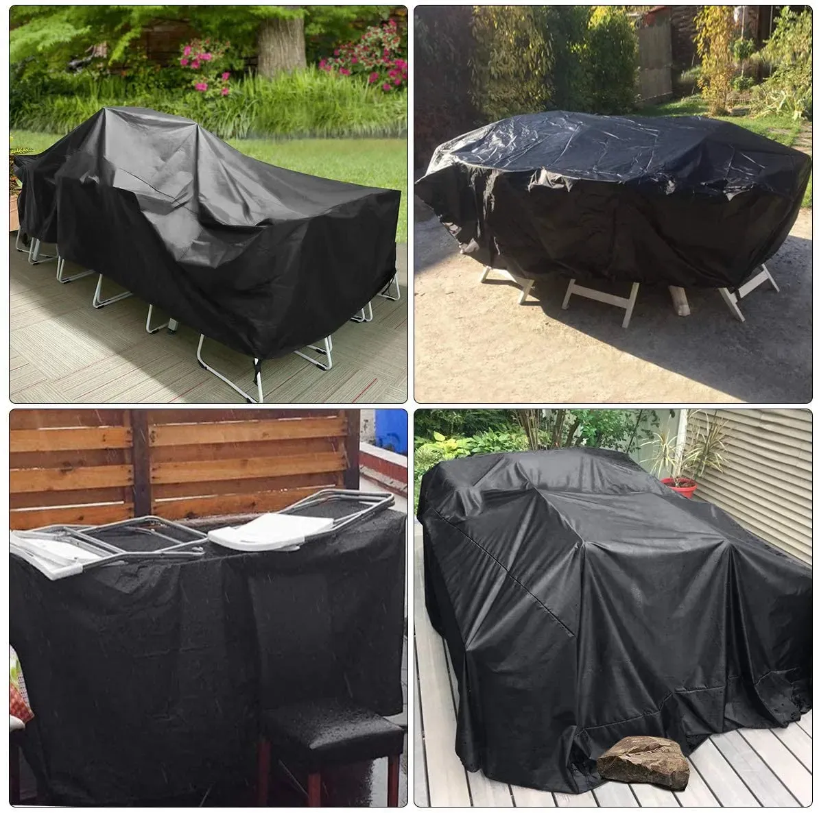 190t 210d Patio Waterproof Cover Outdoor Garden Furniture Covers Rain Snow Chair Covers for Sofa Dust Proof Cover