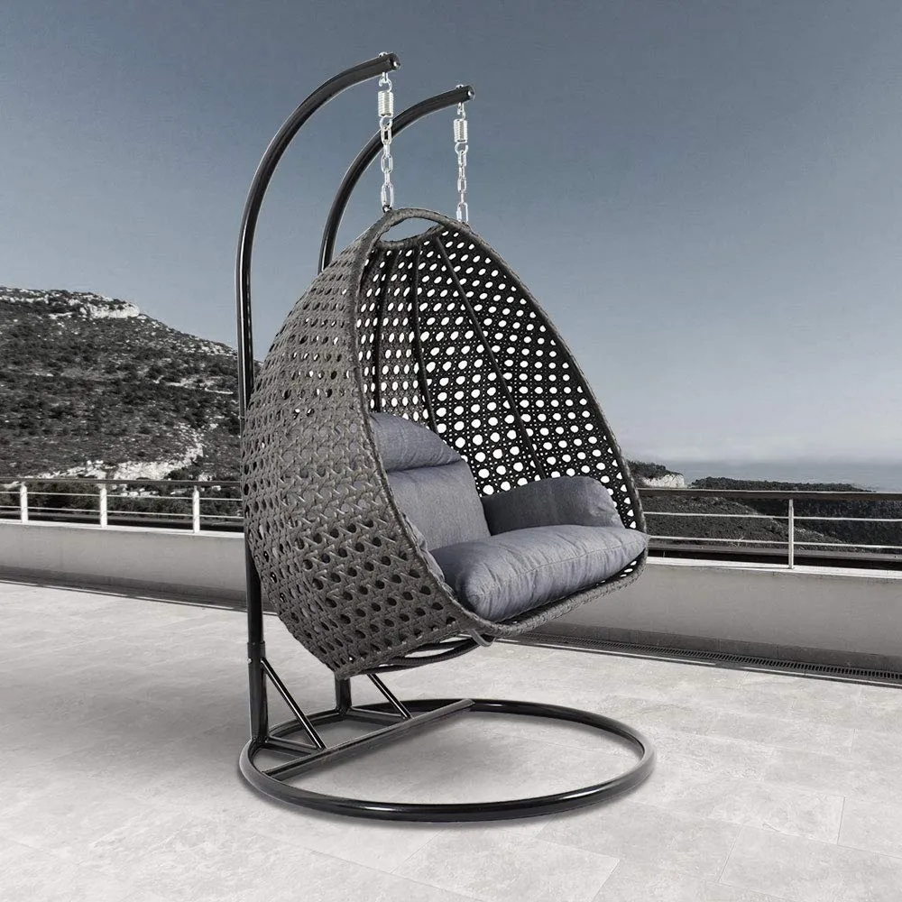 2 Person Hanging Swing Egg Chairs - LeisureMod