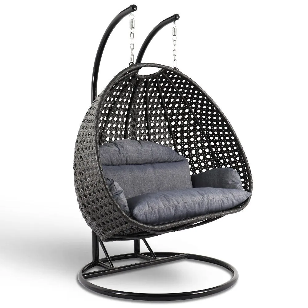 2 Person Hanging Swing Egg Chairs - LeisureMod