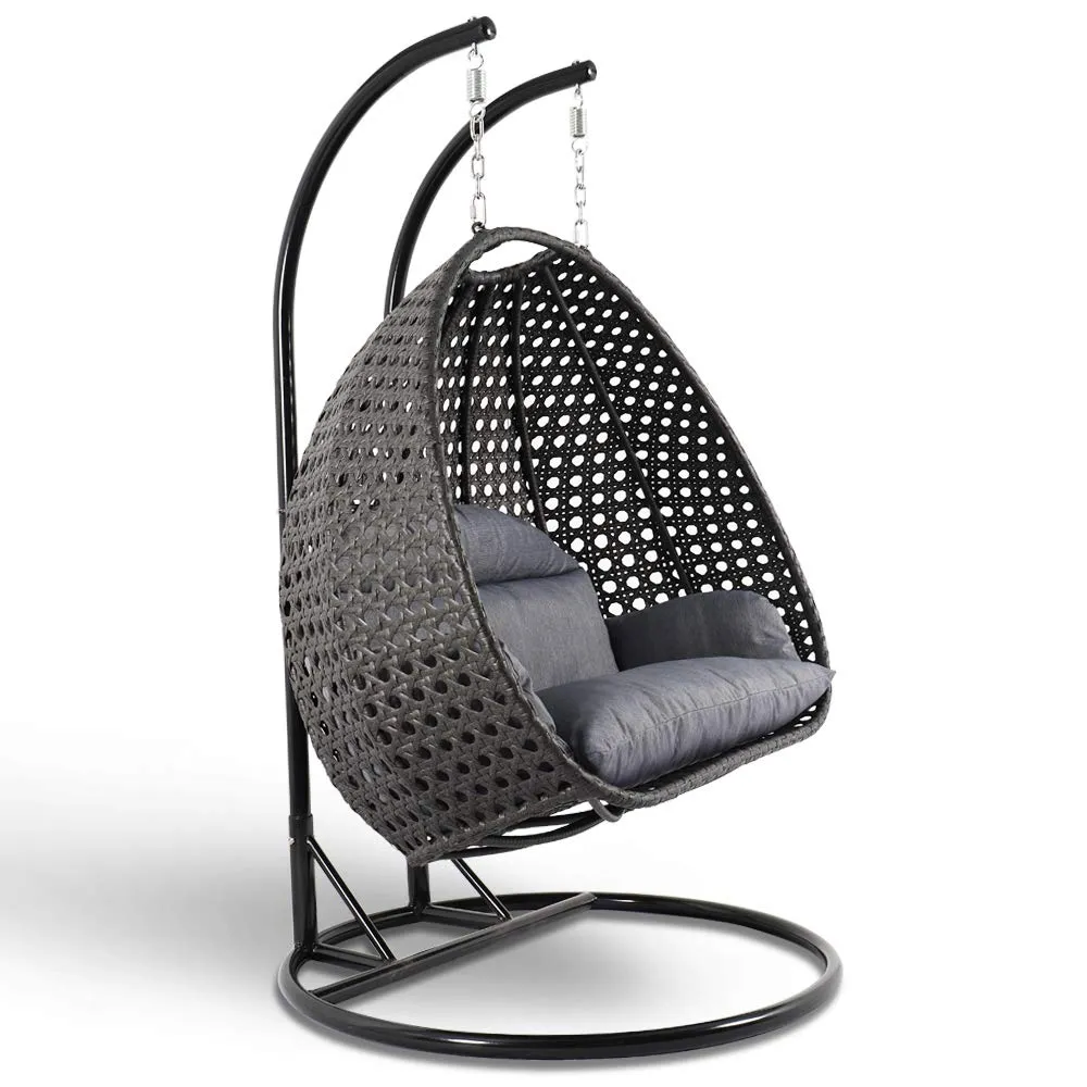 2 Person Hanging Swing Egg Chairs - LeisureMod