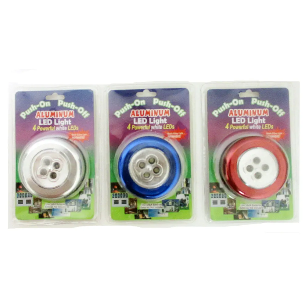 4 LED Touch Push On/Off Light Self-Stick On Click Battery Operated Lights 4 PCS