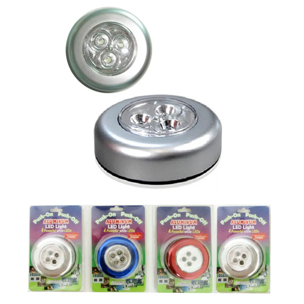 4 LED Touch Push On/Off Light Self-Stick On Click Battery Operated Lights 4 PCS