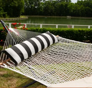 52" Long Hammock Pillow - Sunbrella Cabana Black