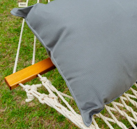 52" Long Hammock Pillow - Sunbrella Canvas Charcoal