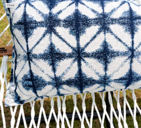 52" Long Hammock Pillow - Sunbrella® Midori Indigo