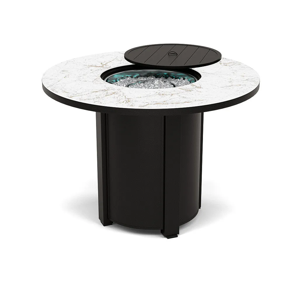 54" Round Balcony Fire Pit Table - Multiple Colors and Top Patterns