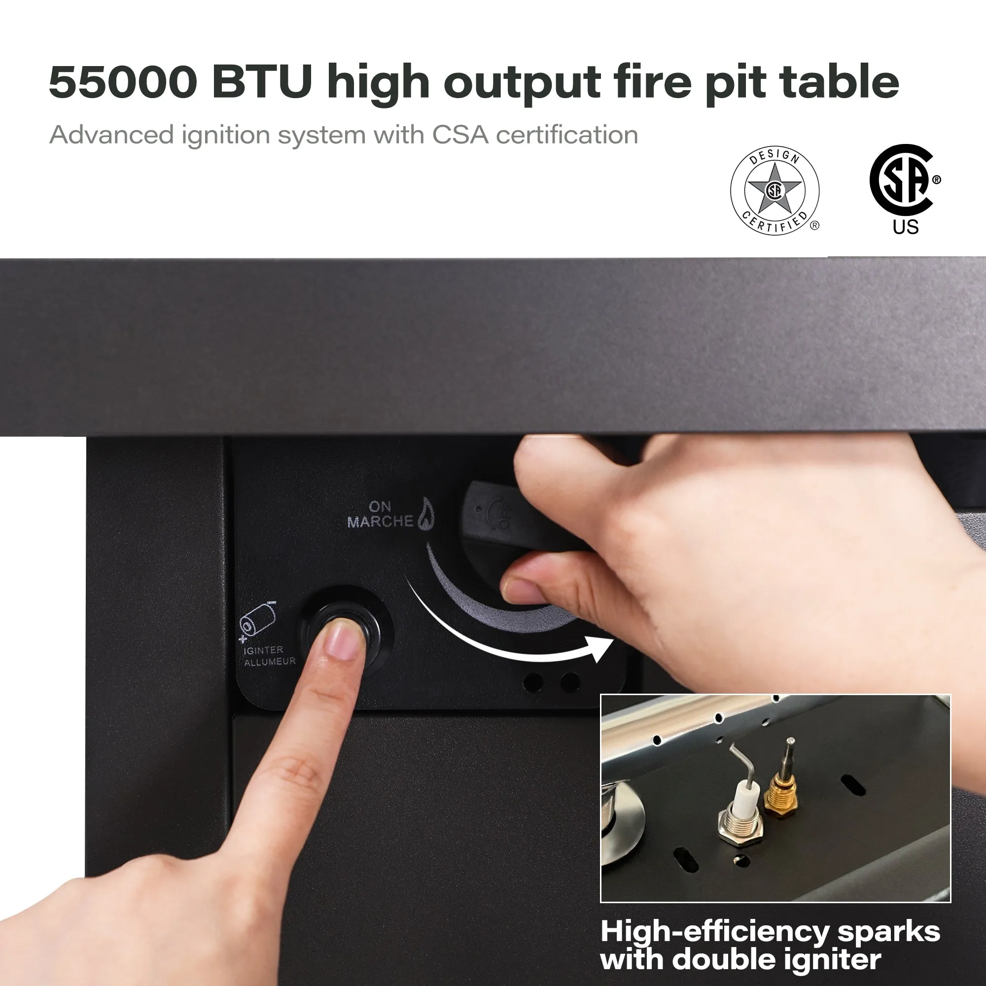 55000btu 43' Outdoor Propane Fire Pit Table （New）