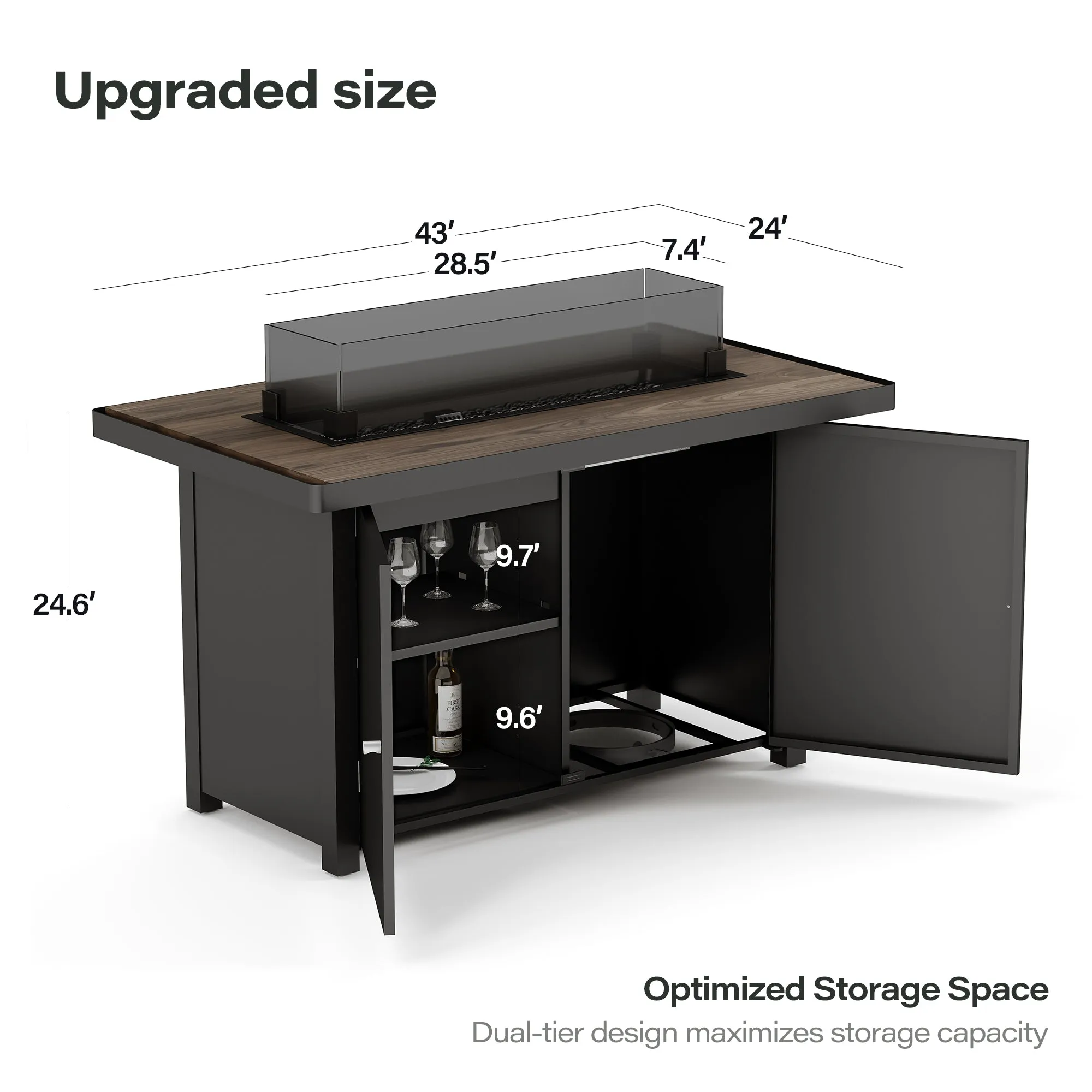 55000btu 43' Outdoor Propane Fire Pit Table （New）