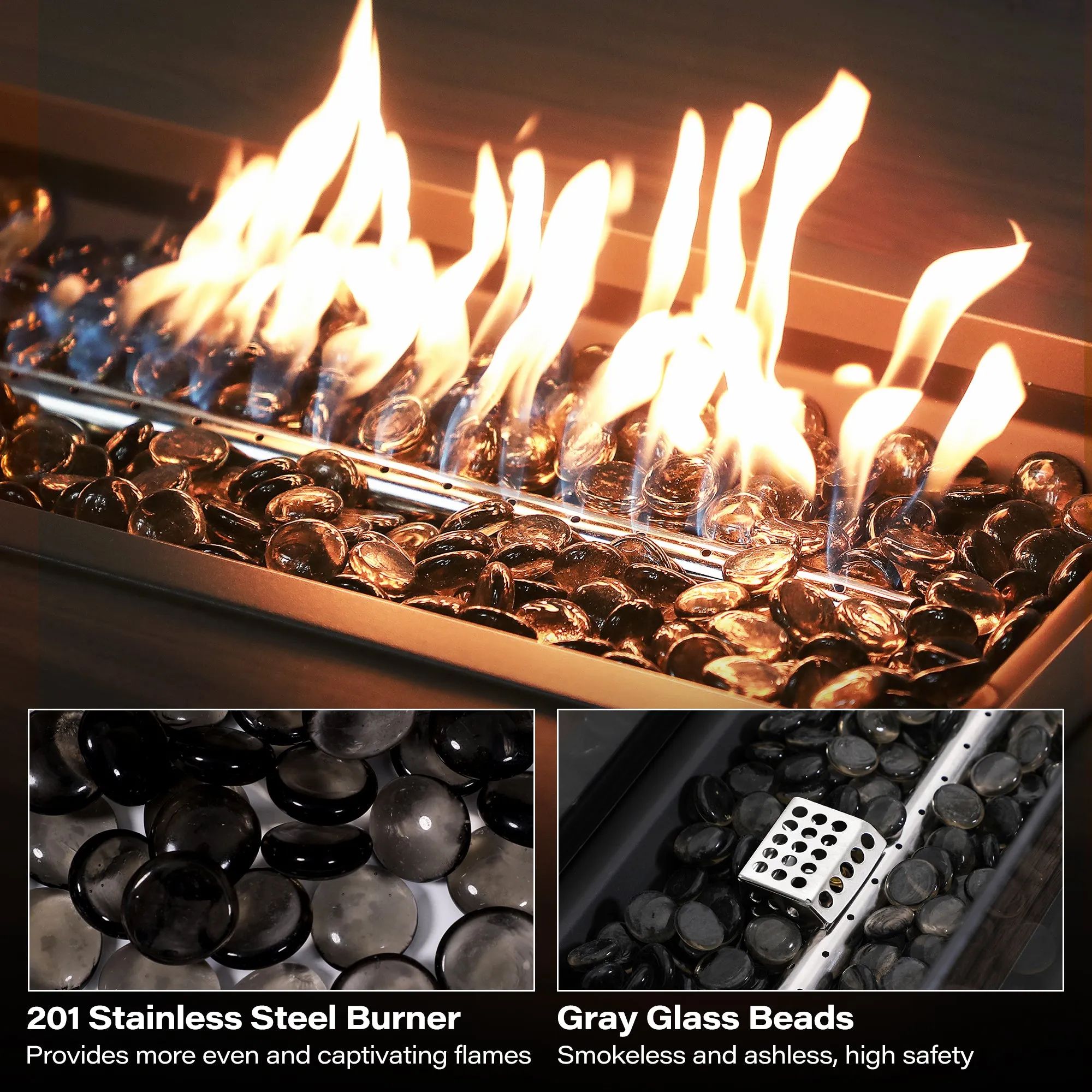 55000btu 43' Outdoor Propane Fire Pit Table （New）