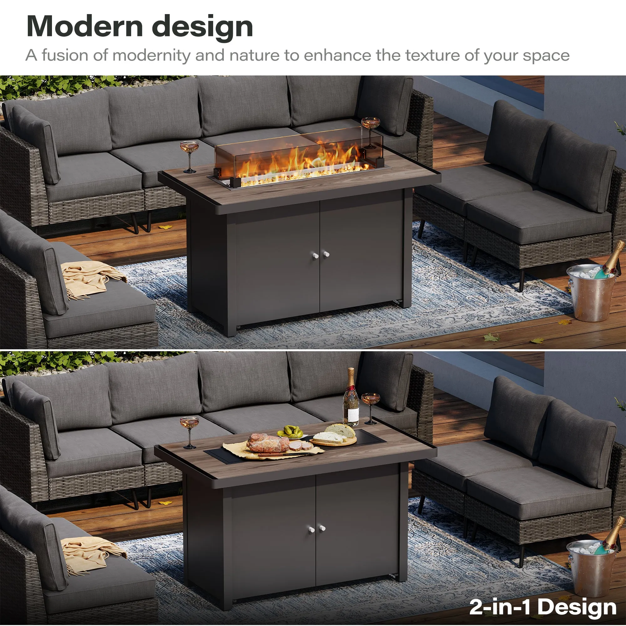 55000btu 43' Outdoor Propane Fire Pit Table （New）