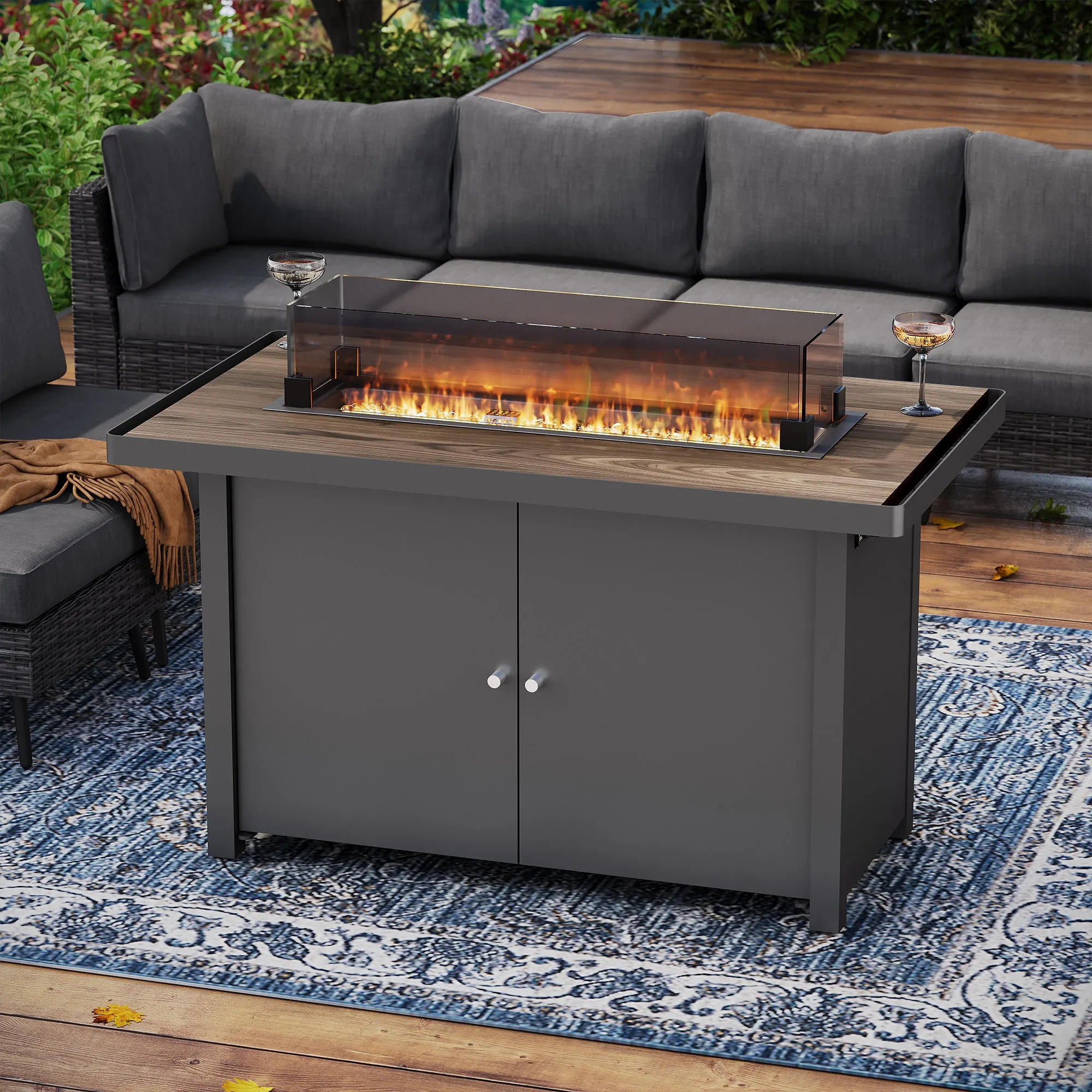 55000btu 43' Outdoor Propane Fire Pit Table （New）