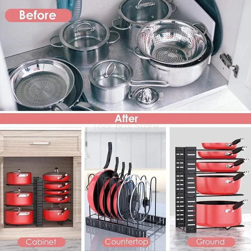 5/8 Tiers Pan Pot Organizer Rack (U CARE)