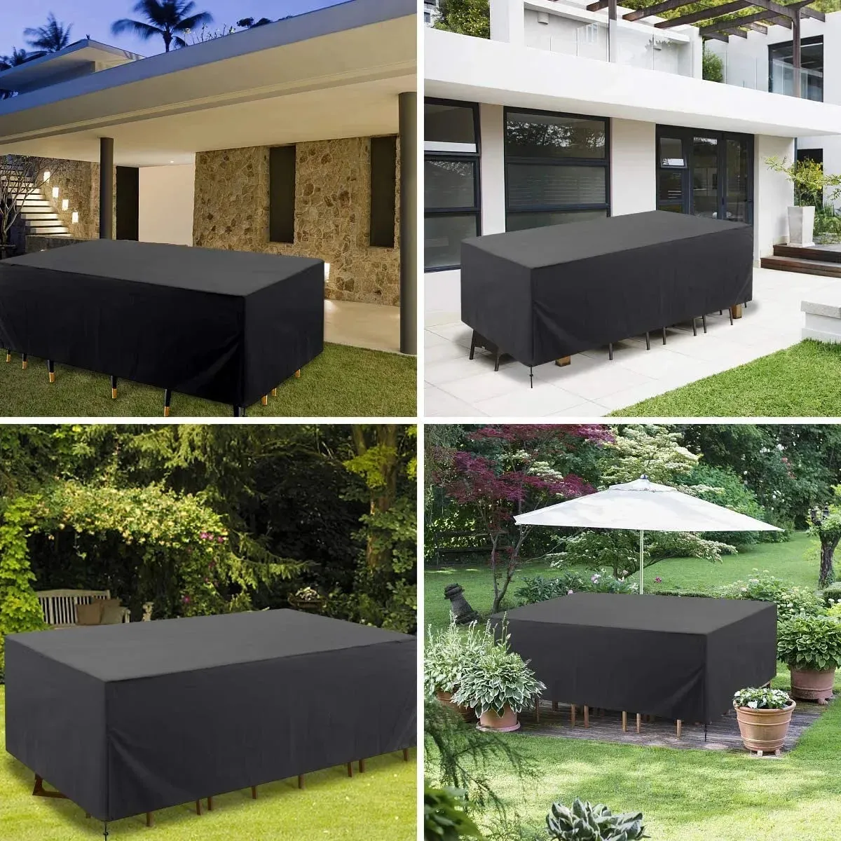80 Sizes Black Outdoor Patio Garden Furniture Covers Rain Snow Chair Covers Sofa Table Chair Dust Waterproof Proof Cover