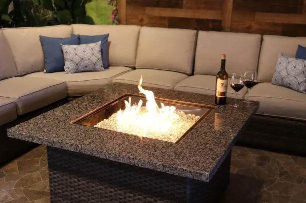 Biscayne Marble Top Gas Fire Pit