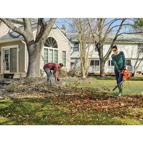BLACK DECKER Electric Leaf Blower, Leaf Vacuum and Mulcher 3 in 1, 250 mph Airflow, 400 cfm Delivery Power, Reusable Bag Included, Corded (BEBL7000)