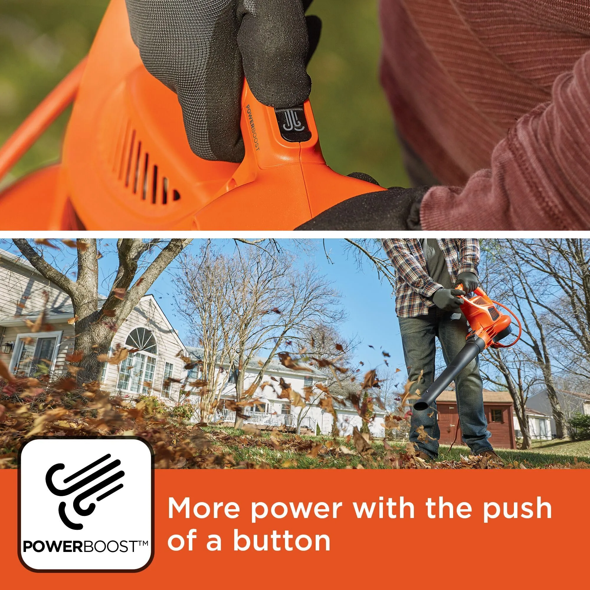 BLACK DECKER Electric Leaf Blower, Leaf Vacuum and Mulcher 3 in 1, 250 mph Airflow, 400 cfm Delivery Power, Reusable Bag Included, Corded (BEBL7000)