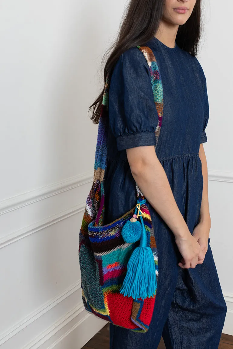 Block Bilum 2364 - Multi - Turquoise Pom Pom