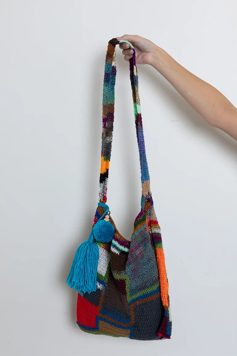 Block Bilum 2364 - Multi - Turquoise Pom Pom