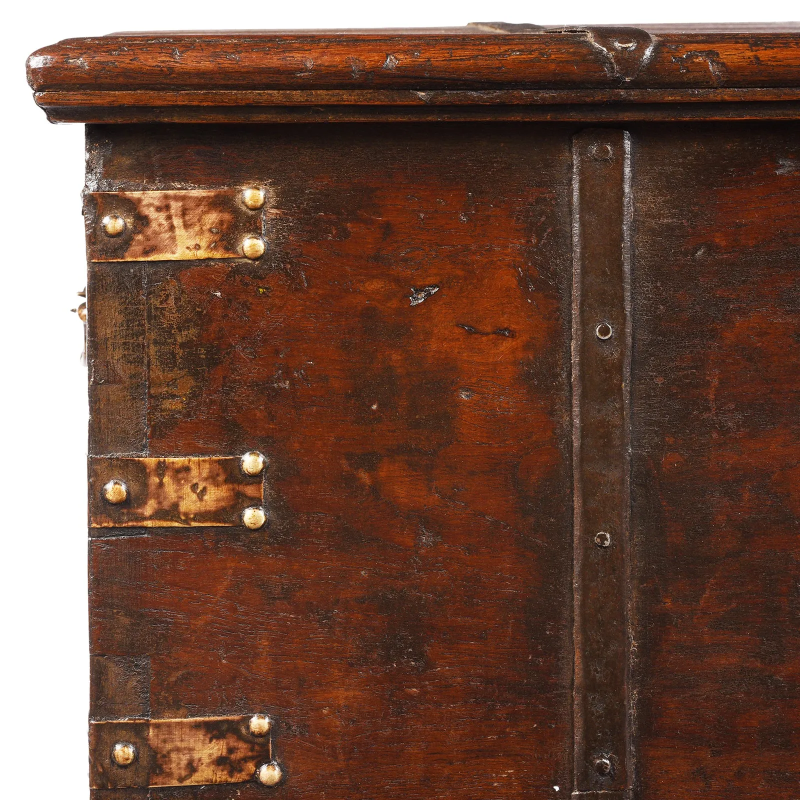Brass Bound Teak Chest From Kutch - 19th Century