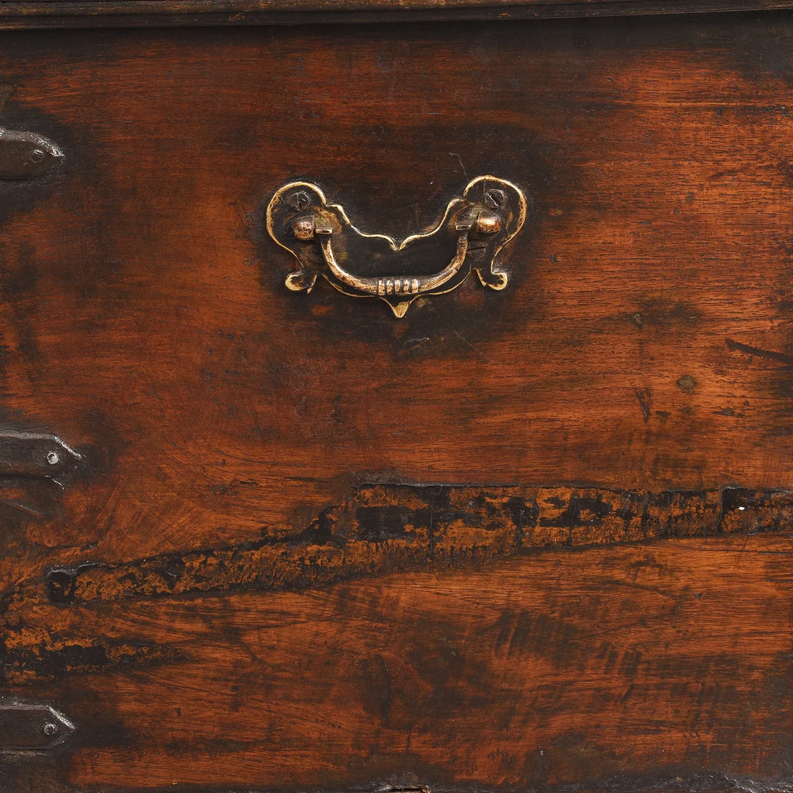 Brass Bound Teak Chest From Kutch - 19th Century