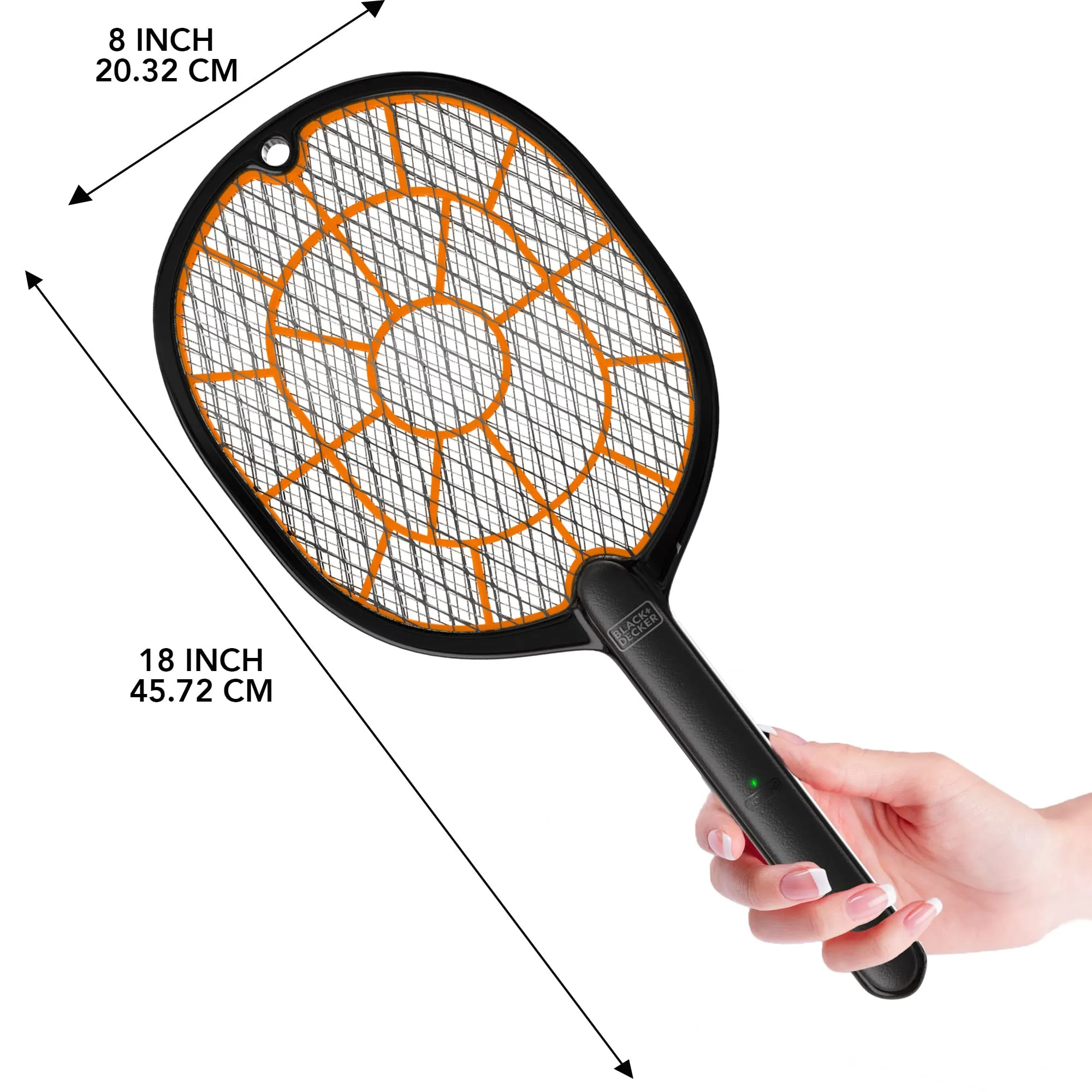 Bug Zapper Racket  Electric Fly Swatter for Gnats, Mosquitoes, & More  Harmless-to-Humans Outdoor Bug Zapper Battery Operated  Handheld Electric Fly Swatter Indoor Racket