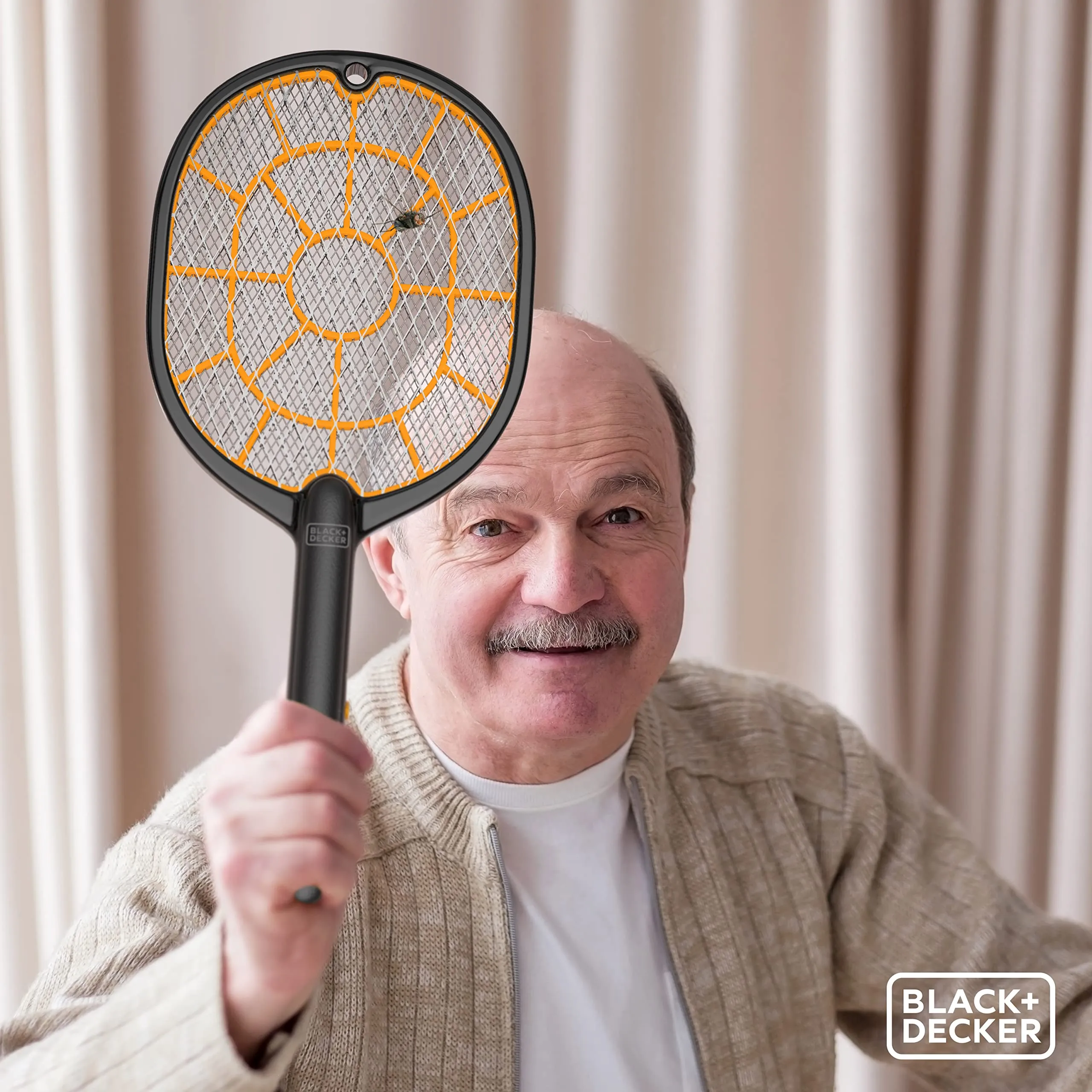 Bug Zapper Racket  Electric Fly Swatter for Gnats, Mosquitoes, & More  Harmless-to-Humans Outdoor Bug Zapper Battery Operated  Handheld Electric Fly Swatter Indoor Racket