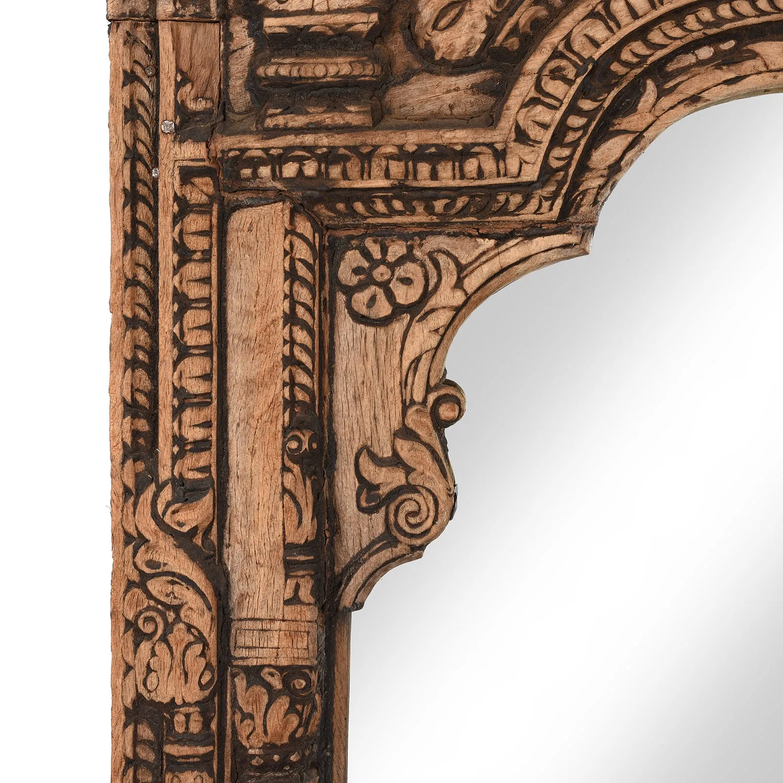 Carved Rosewood Window Mirror From Hyderabad - 18thC