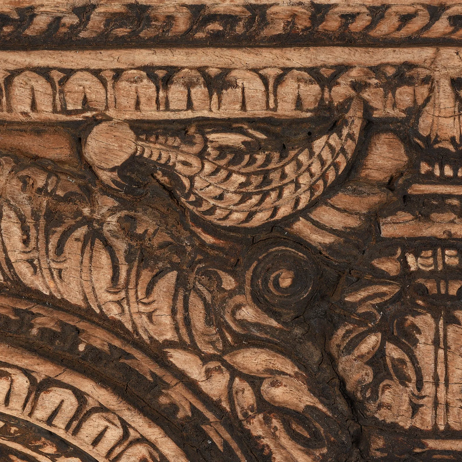 Carved Rosewood Window Mirror From Hyderabad - 18thC