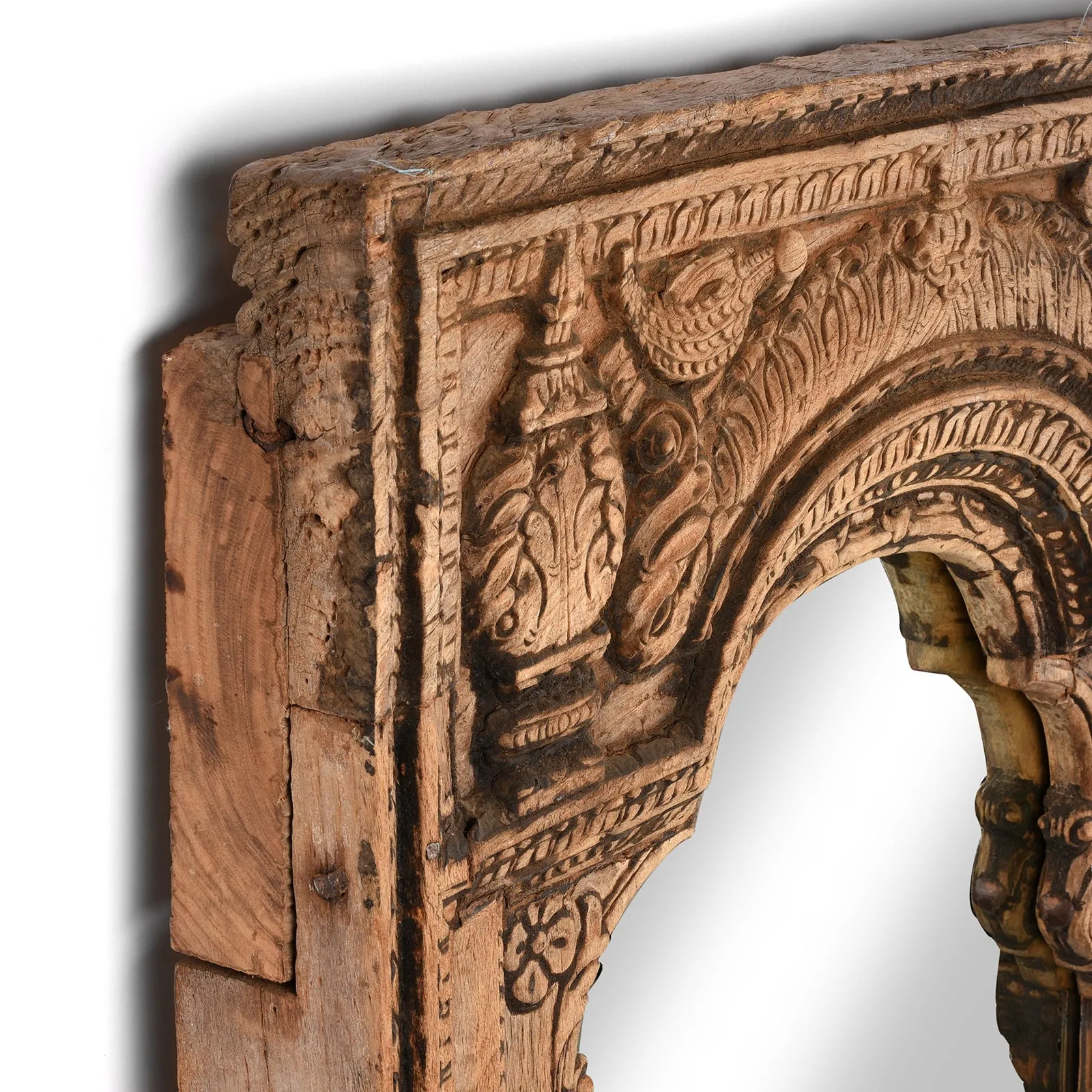 Carved Rosewood Window Mirror From Hyderabad - 18thC