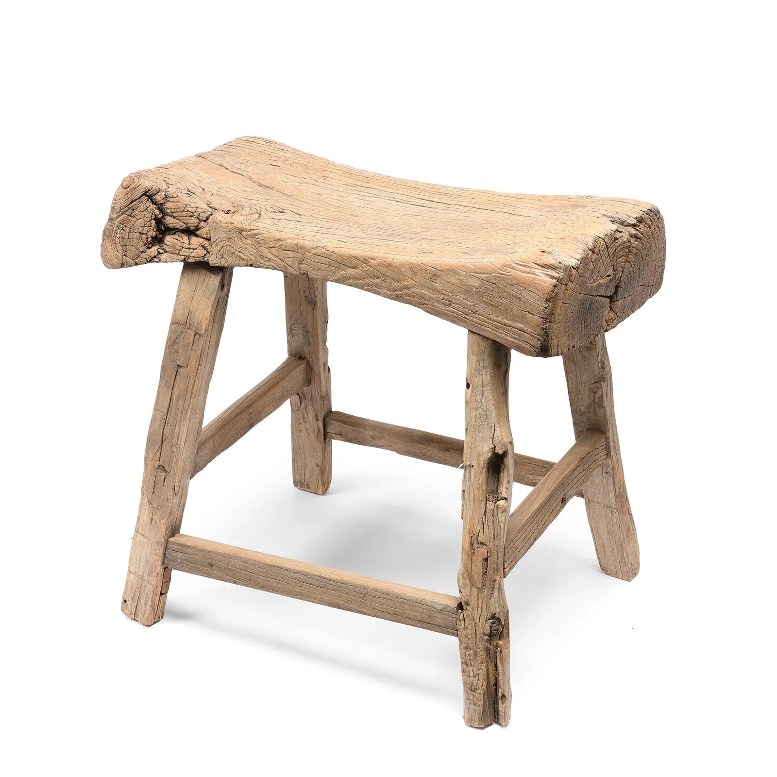 Chinese Elm Saddle Stool From Shanxi - 19thC