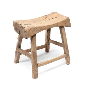 Chinese Elm Saddle Stool From Shanxi - 19thC