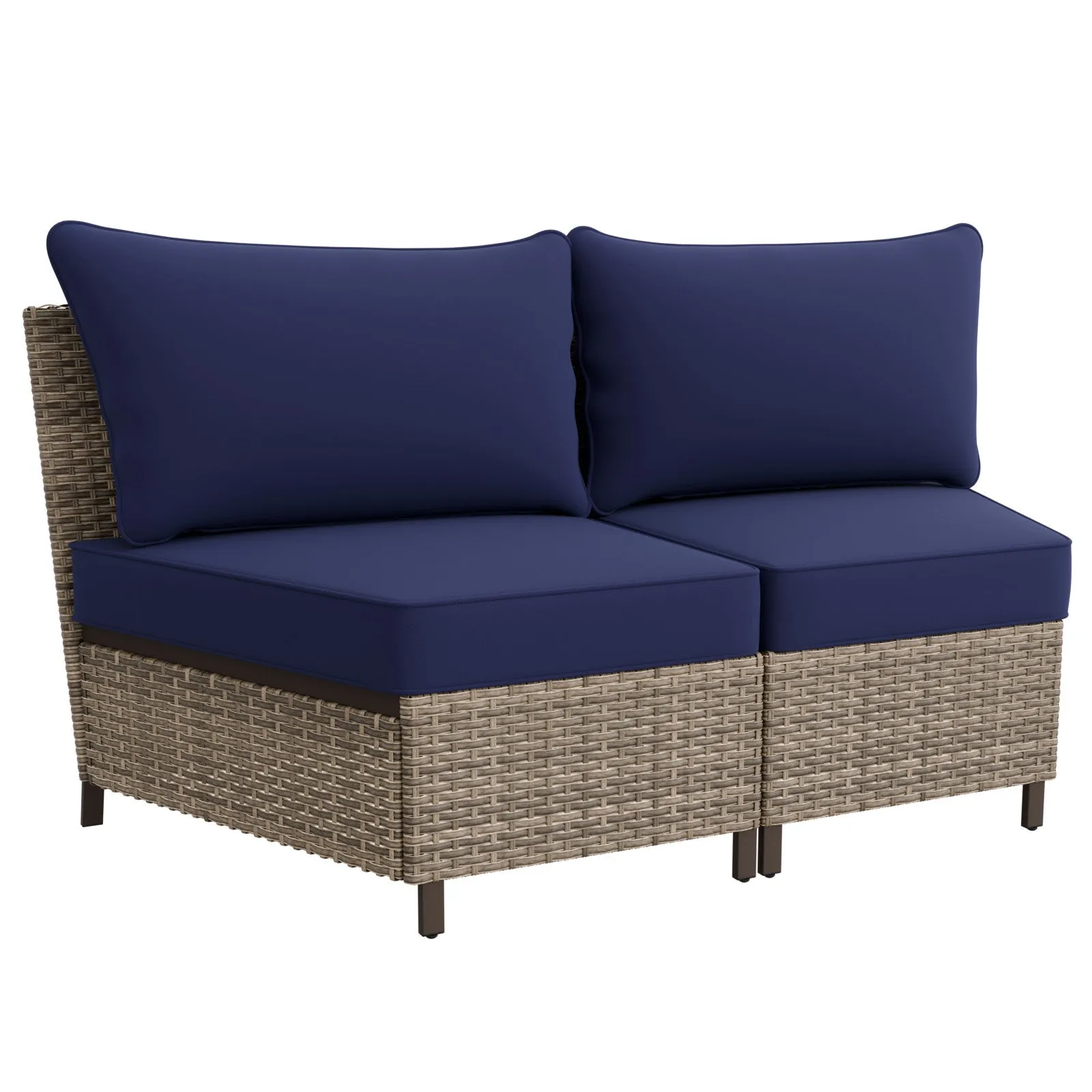 Coastal Vista Curved Outdoor Wicker Sofa Seats 2