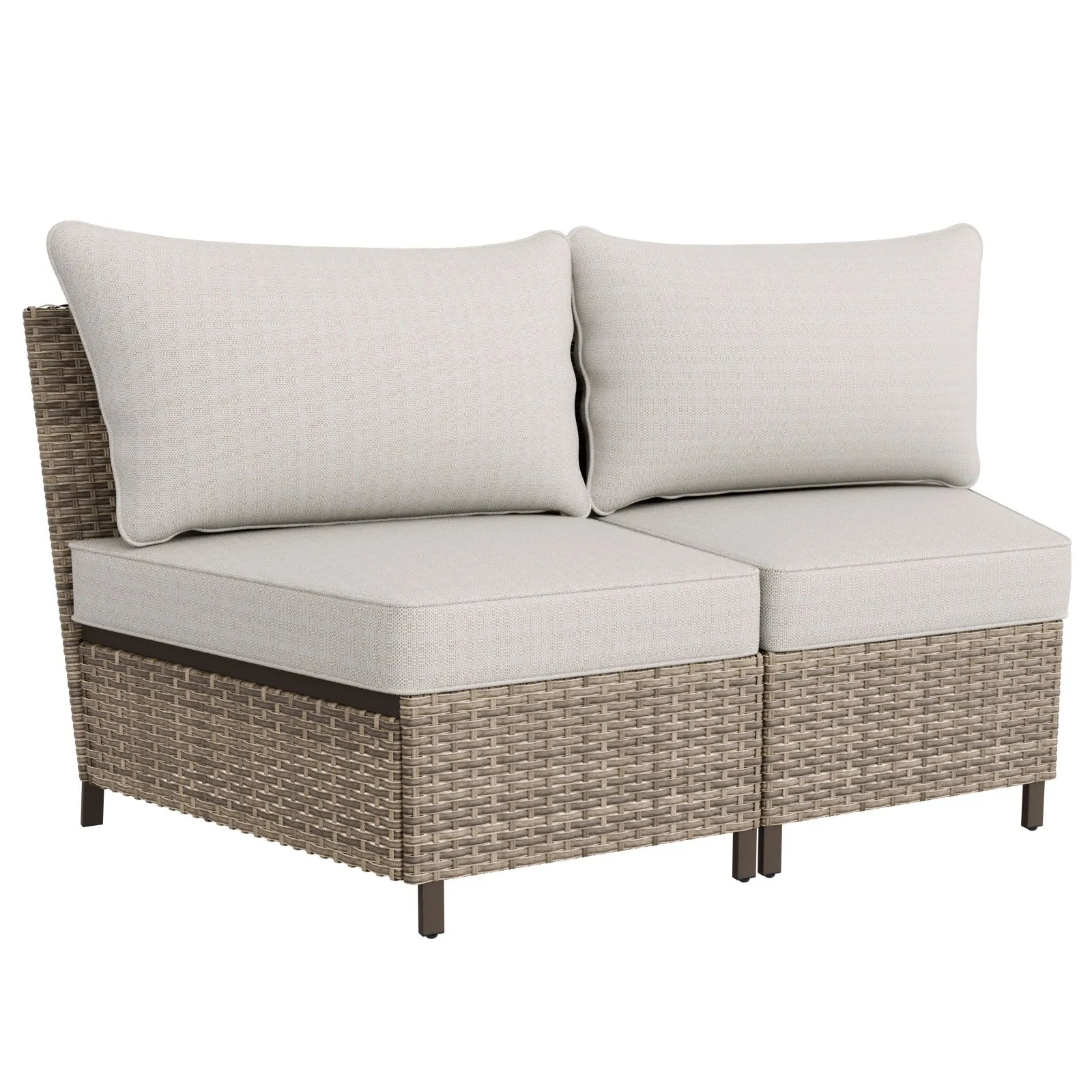 Coastal Vista Curved Outdoor Wicker Sofa Seats 2