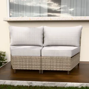 Coastal Vista Curved Outdoor Wicker Sofa Seats 2