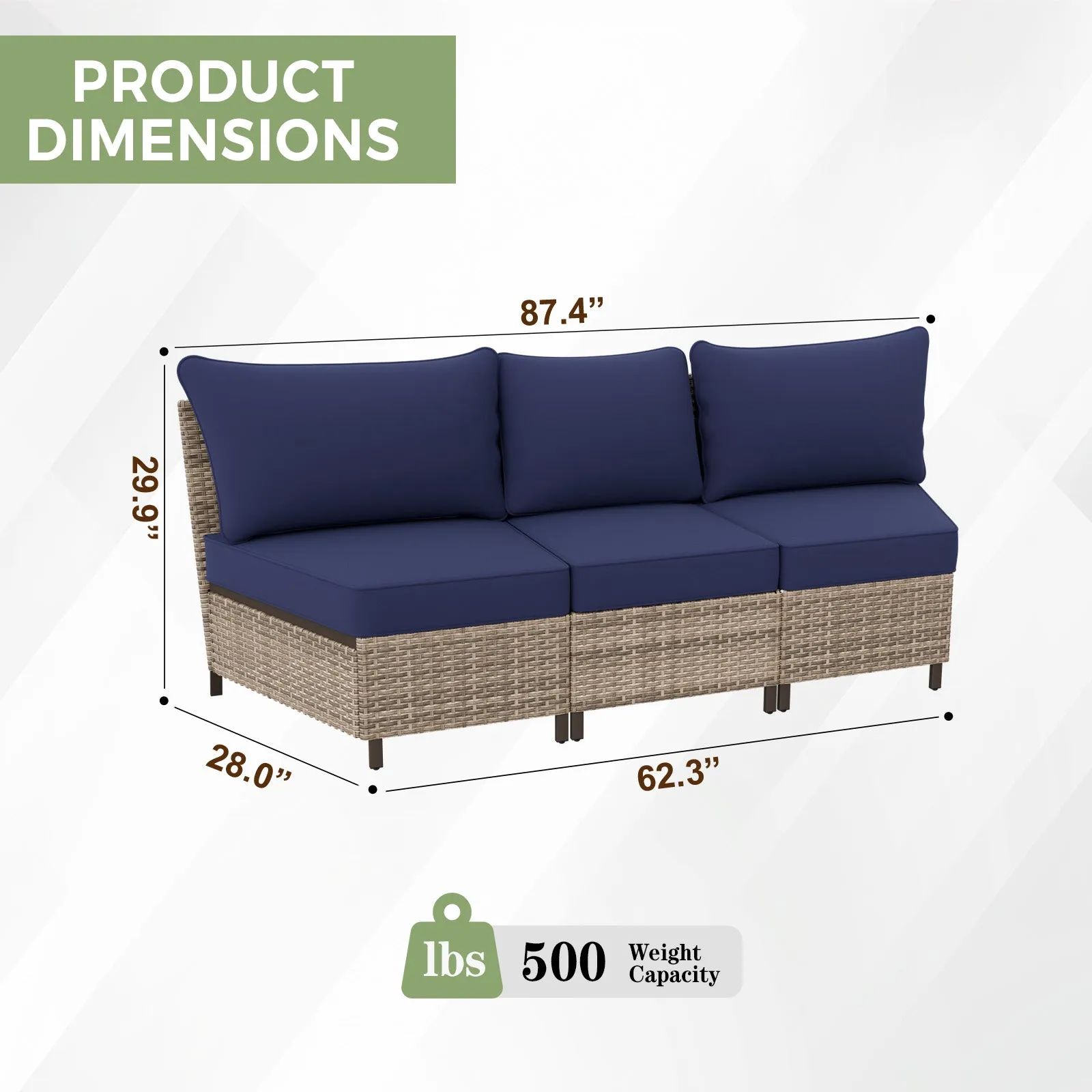 Coastal Vista Curved Outdoor Wicker Sofa, Seats 3