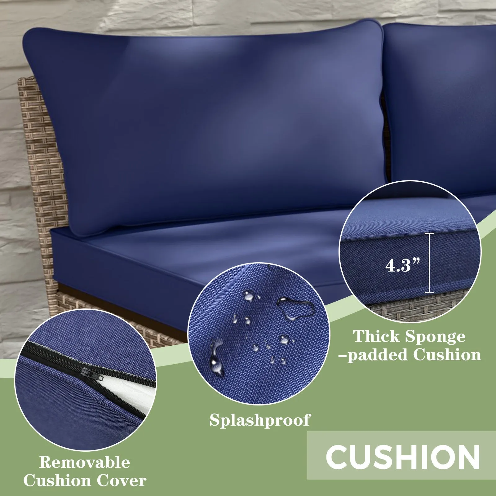 Coastal Vista Curved Outdoor Wicker Sofa, Seats 3