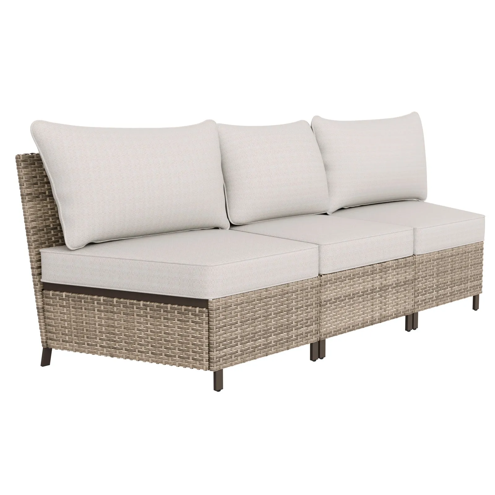 Coastal Vista Curved Outdoor Wicker Sofa, Seats 3
