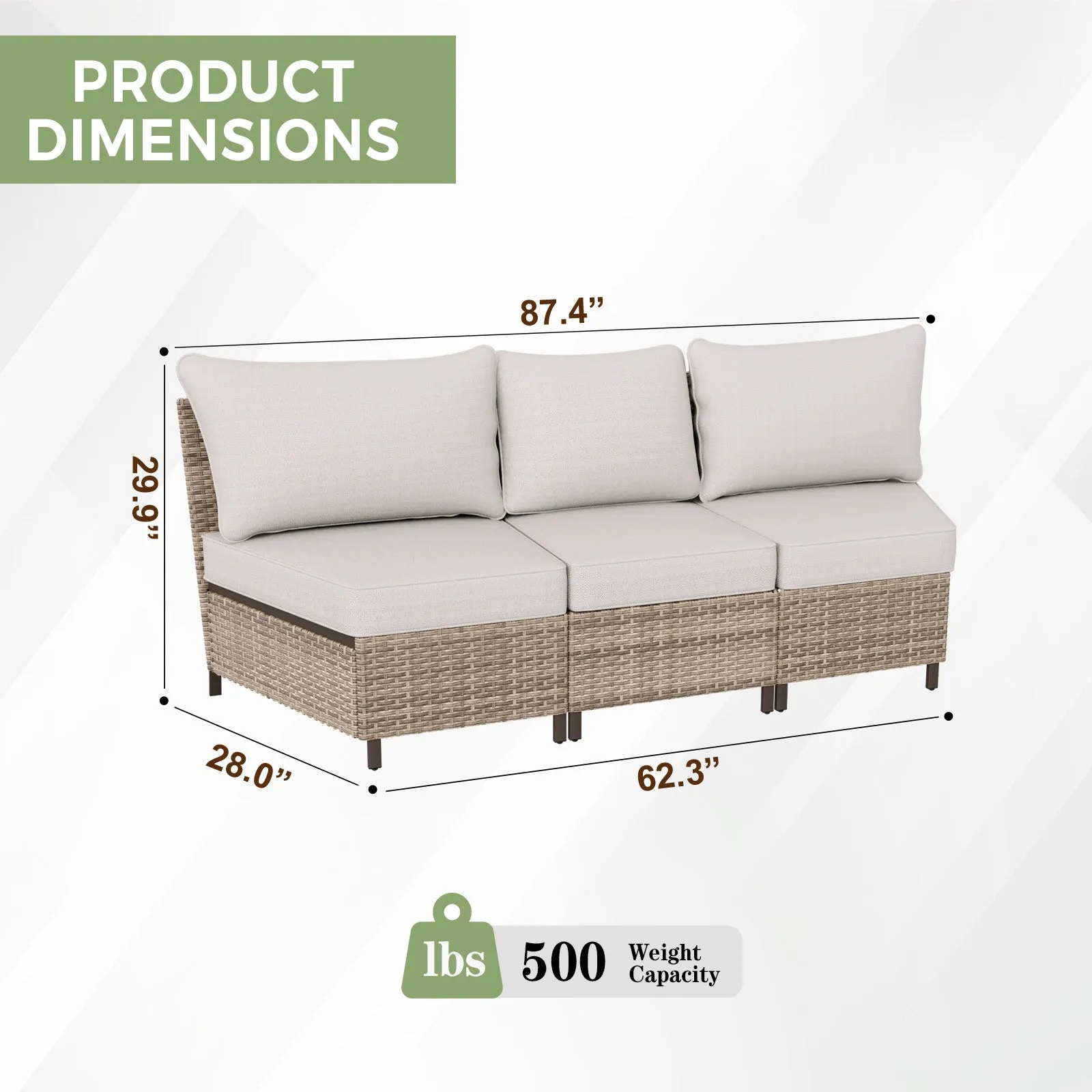Coastal Vista Curved Outdoor Wicker Sofa, Seats 3