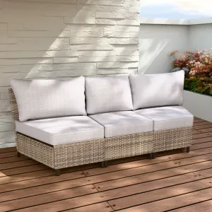 Coastal Vista Curved Outdoor Wicker Sofa, Seats 3
