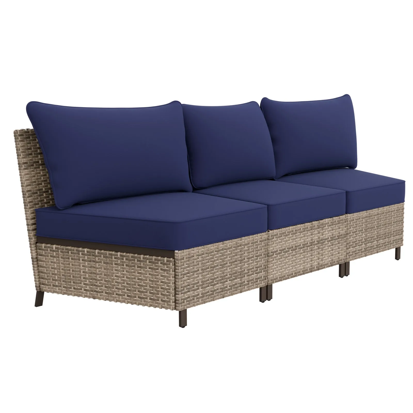 Coastal Vista Curved Outdoor Wicker Sofa, Seats 3