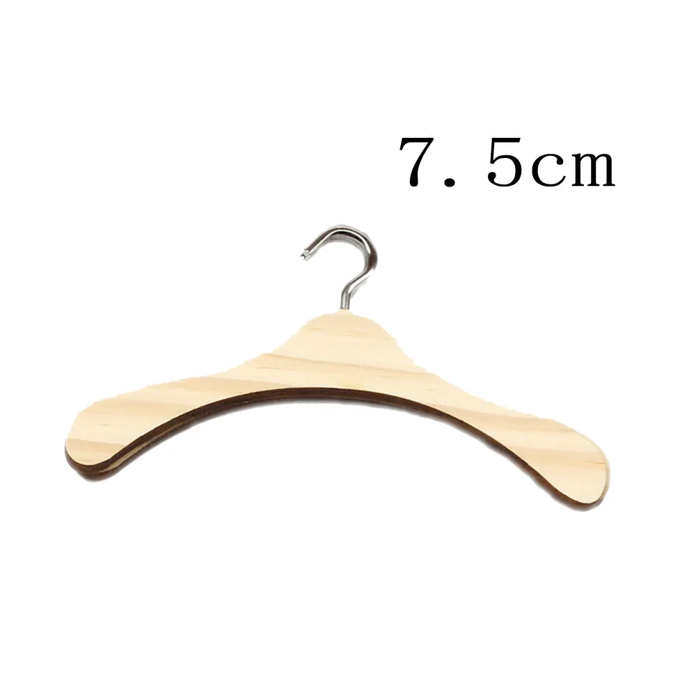 Doll Accessories Wooden Doll Clothes Dress Hangers For Dolls Toys