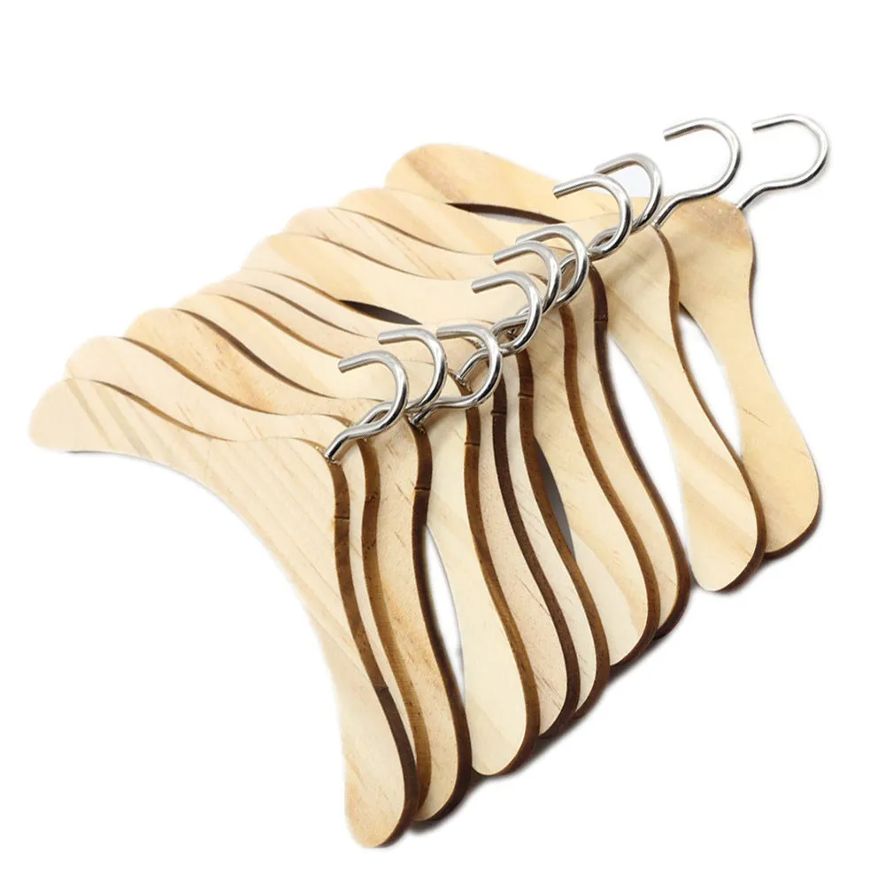 Doll Accessories Wooden Doll Clothes Dress Hangers For Dolls Toys