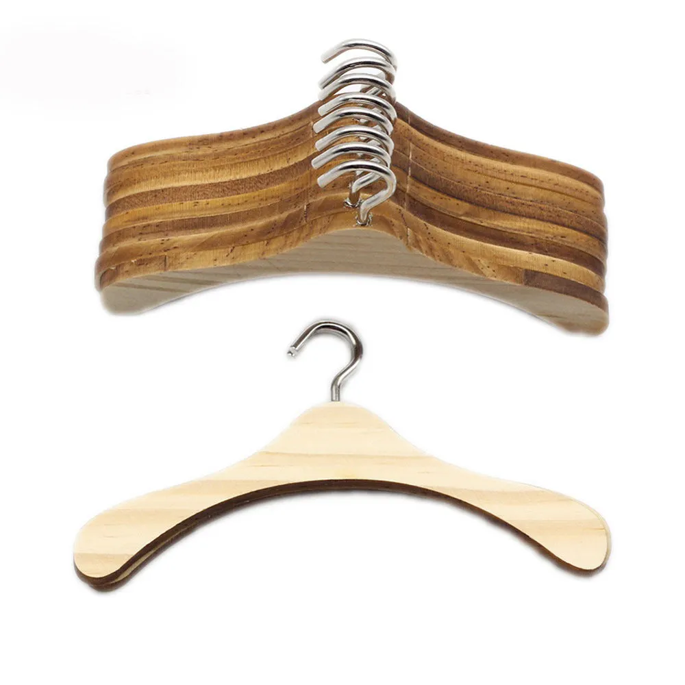 Doll Accessories Wooden Doll Clothes Dress Hangers For Dolls Toys
