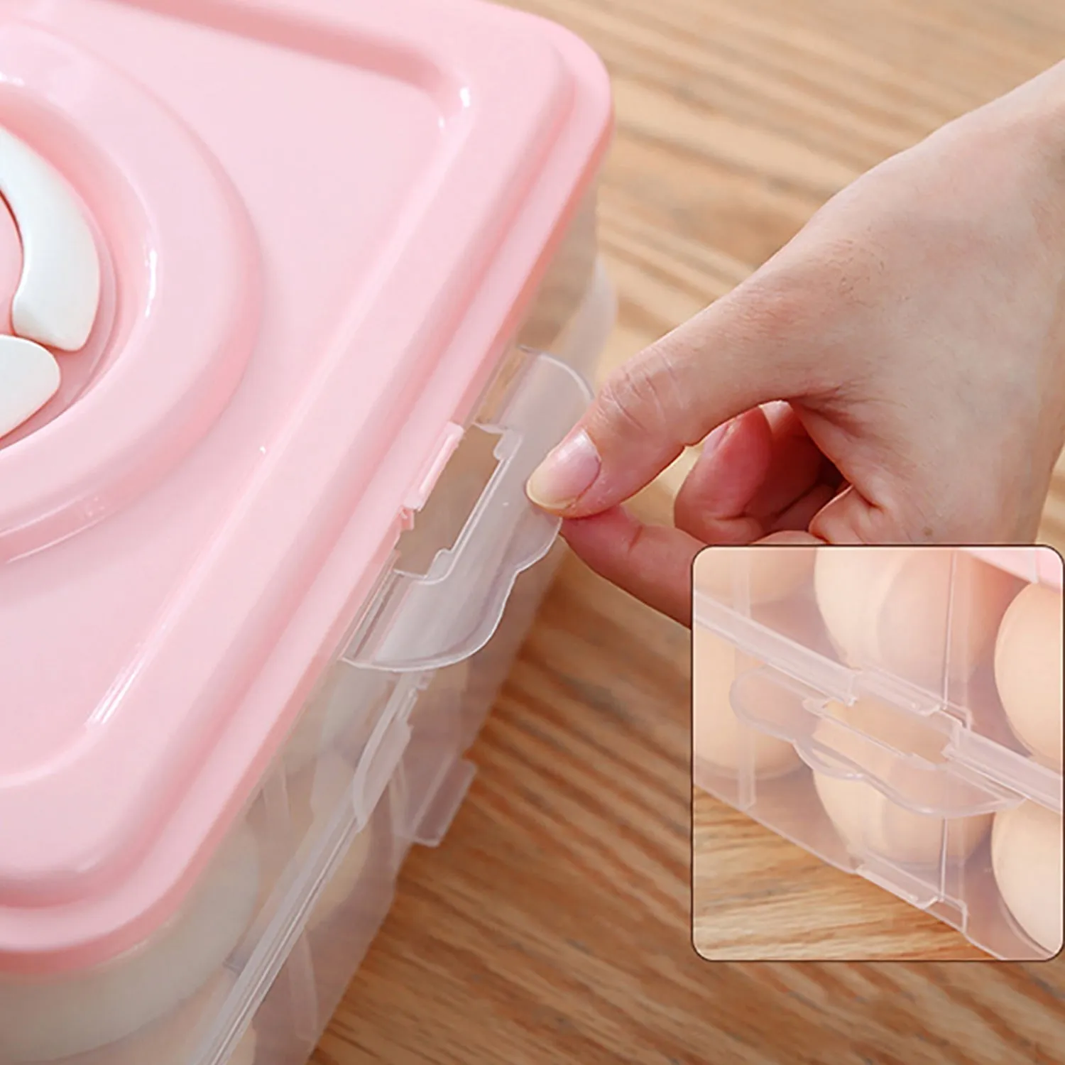Double Layer Premium 48 Grid Egg Storage Box for Egg Storage Container