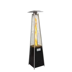 E-Macht 87" Outdoor Patio Heater, Pyramid Standing Gas LP Propane Heater with Wheels 42000 BTU, Black
