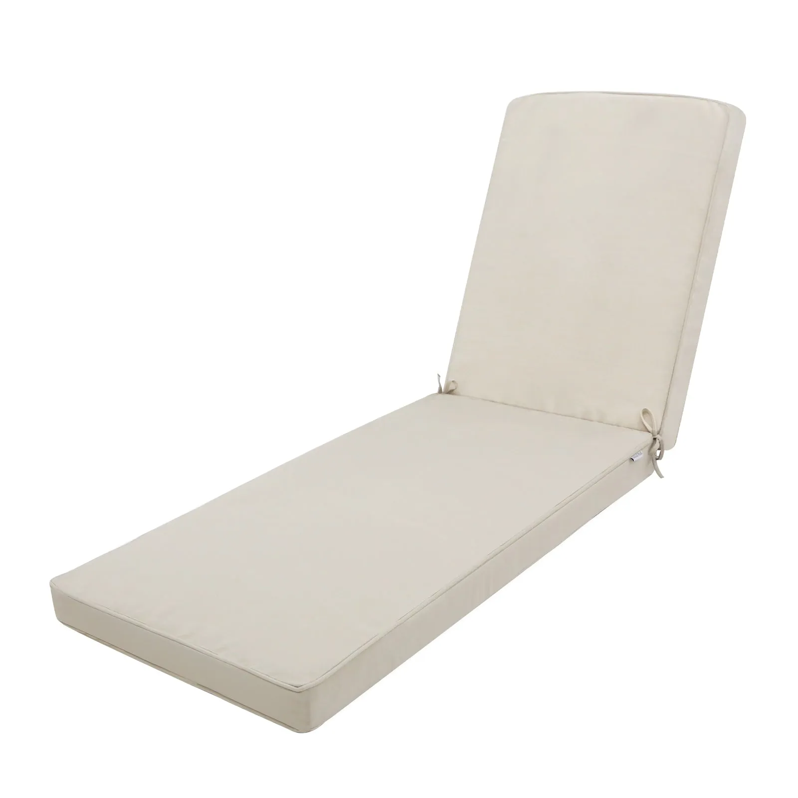 EAGLE PEAK Outdoor / Indoor Chaise Lounge Cushion 72 x 21 x 3 Inch Water Resistant Patio Lounge Seat Cushions, Green Stripe / Beige