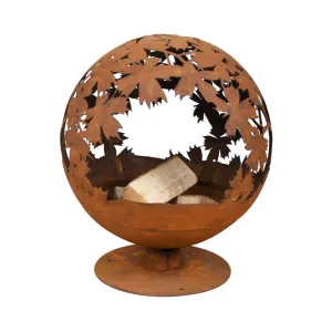 Fancy Flames Laser Cut Leaves Fire Globe